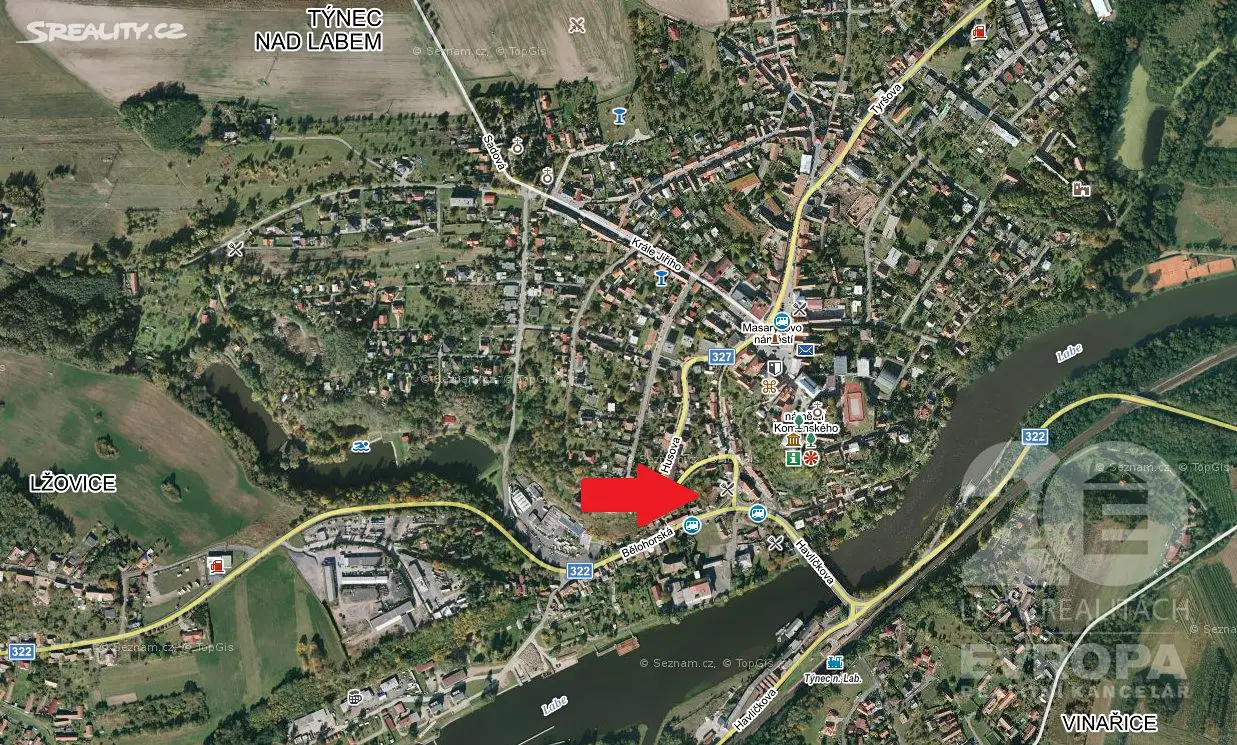 Prodej  stavebního pozemku 1 650 m², Týnec nad Labem, okres Kolín