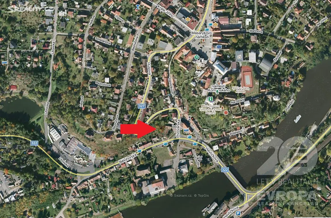 Prodej  komerčního pozemku 1 650 m², Týnec nad Labem, okres Kolín