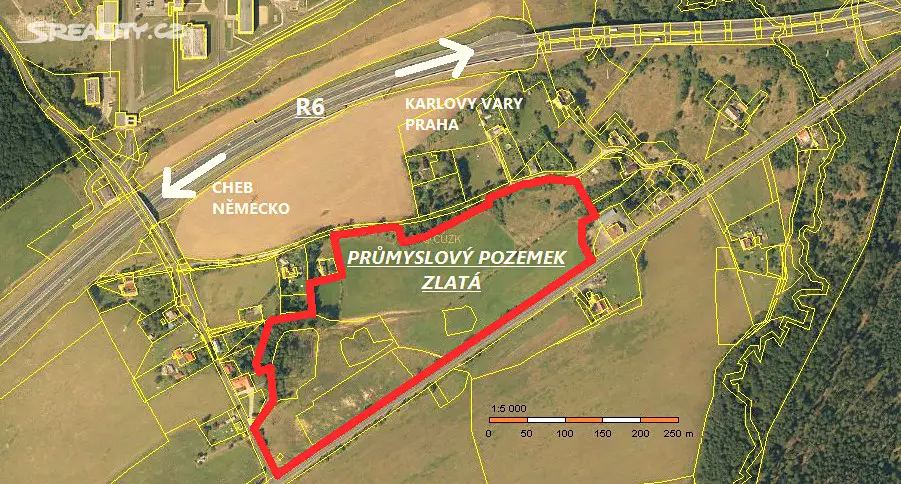 Prodej  komerčního pozemku 5 000 m², Kynšperk nad Ohří - Zlatá, okres Sokolov