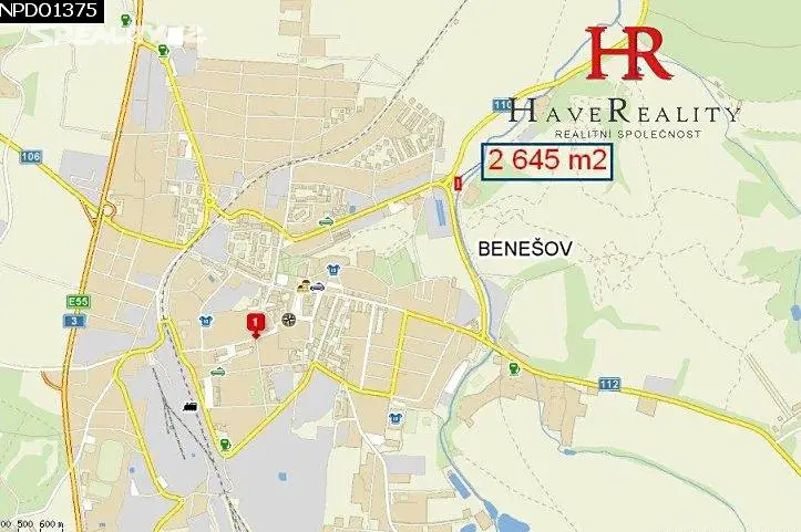 Prodej  pozemku 2 645 m², Benešov, okres Benešov