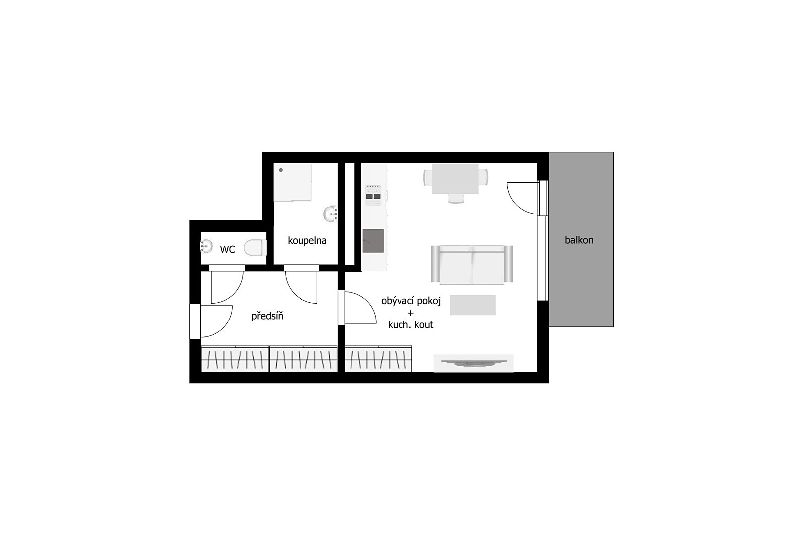 Pronájem bytu 1+kk 35 m², Pod Horkami, Praha 10 - Dubeč