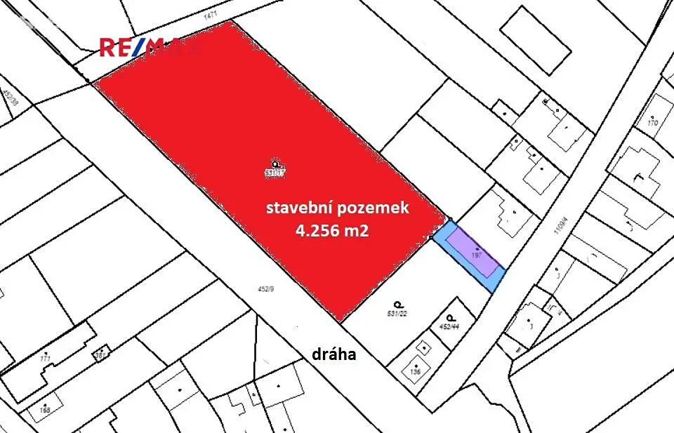 Prodej  stavebního pozemku 4 448 m², Ovčáry, okres Mělník