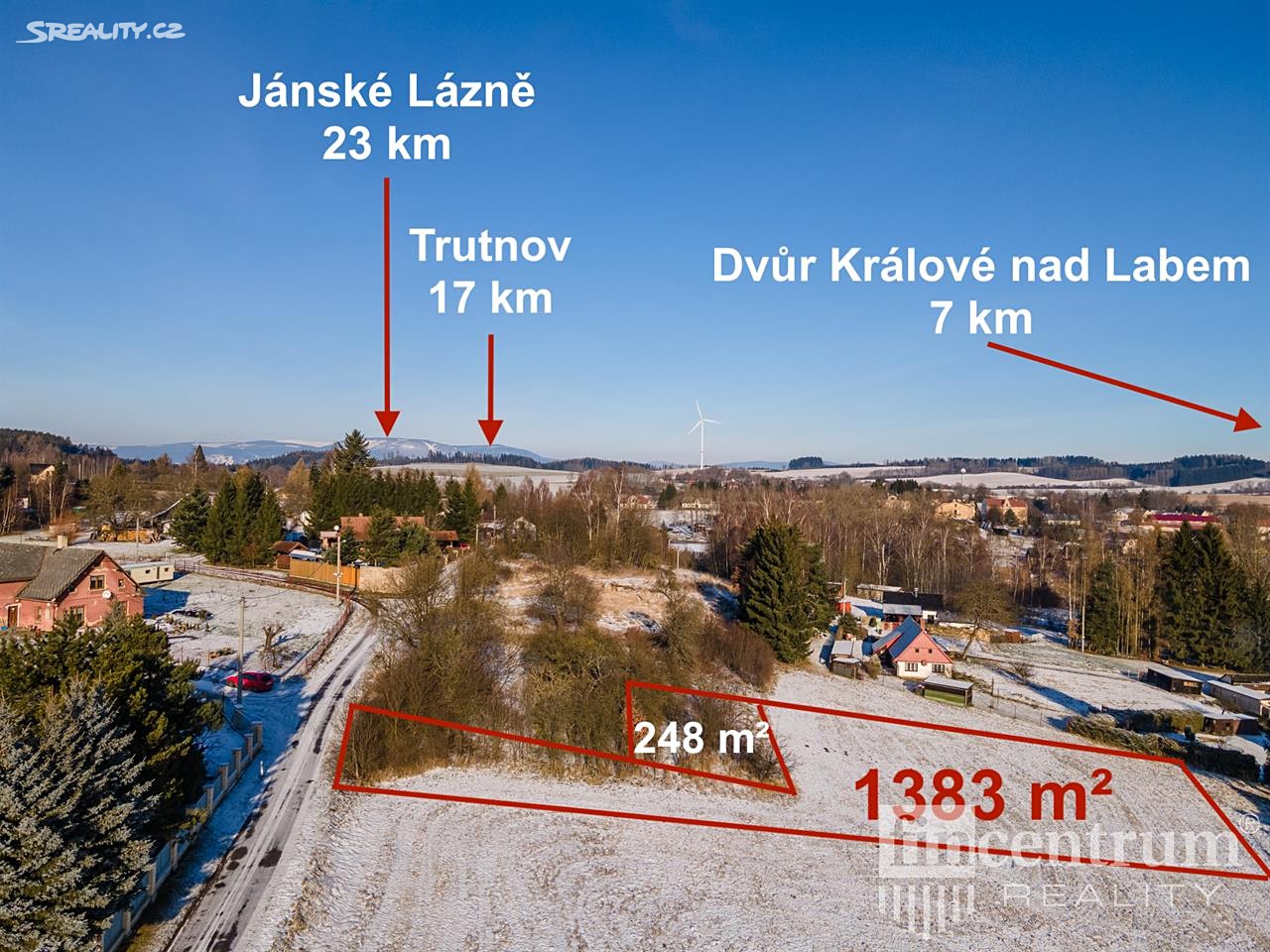 Prodej  stavebního pozemku 1 631 m², Vítězná, okres Trutnov