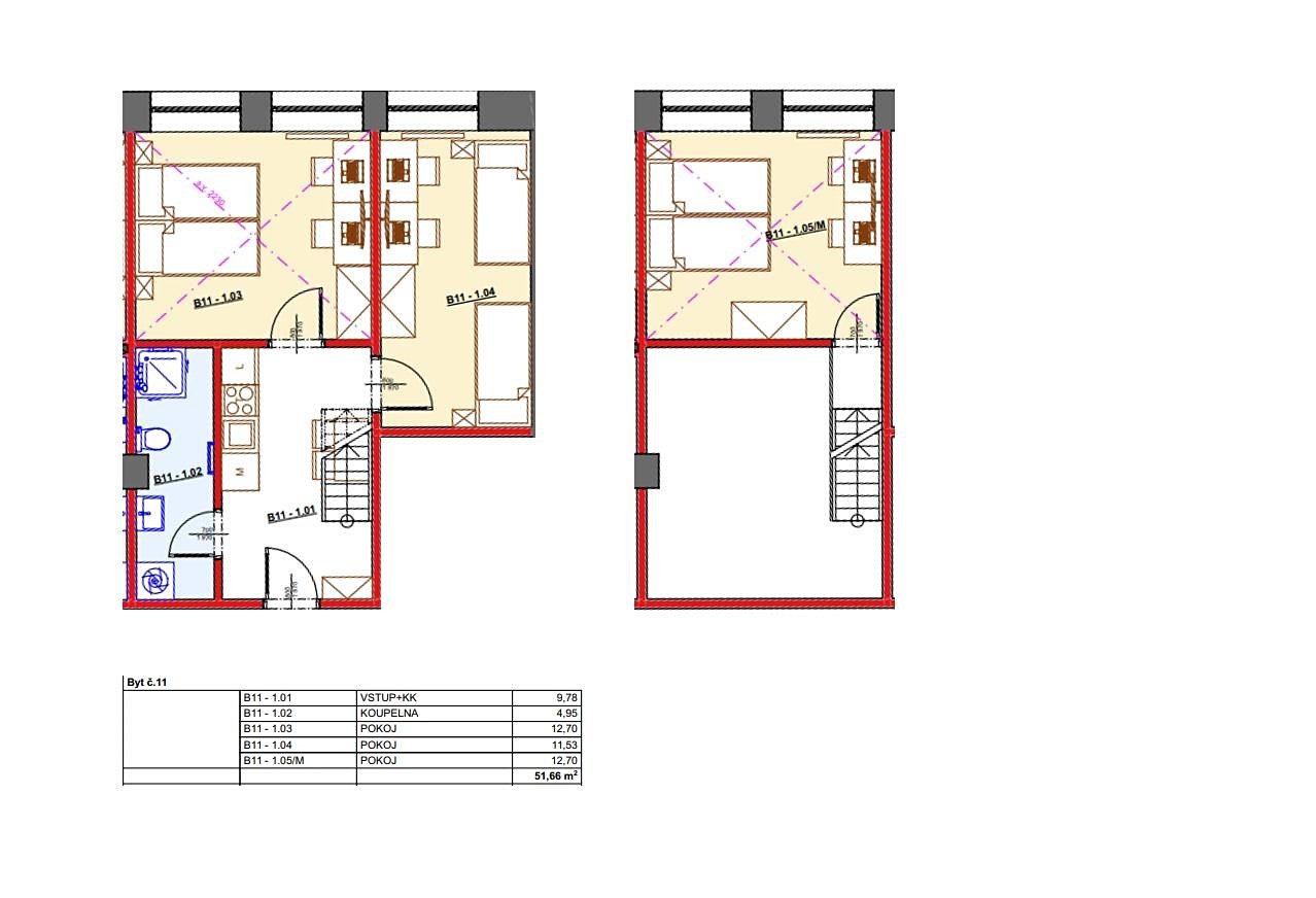 Pronájem bytu 3+1 52 m² (Mezonet), Hybešova, Brno - Staré Brno