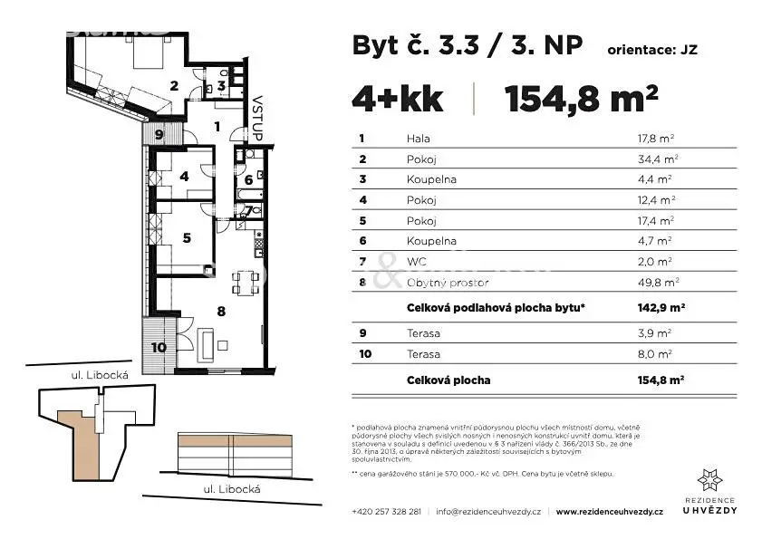 Prodej bytu 4+kk 154 m², Libocká, Praha 6 - Liboc