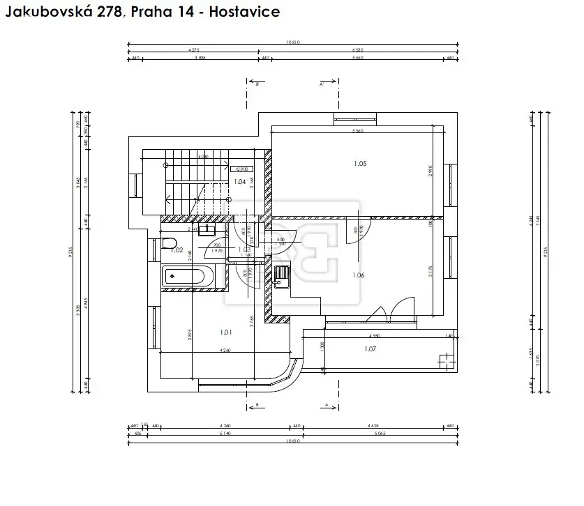 Pronájem bytu 3+kk 60 m², Jakubovská, Praha 9 - Hostavice