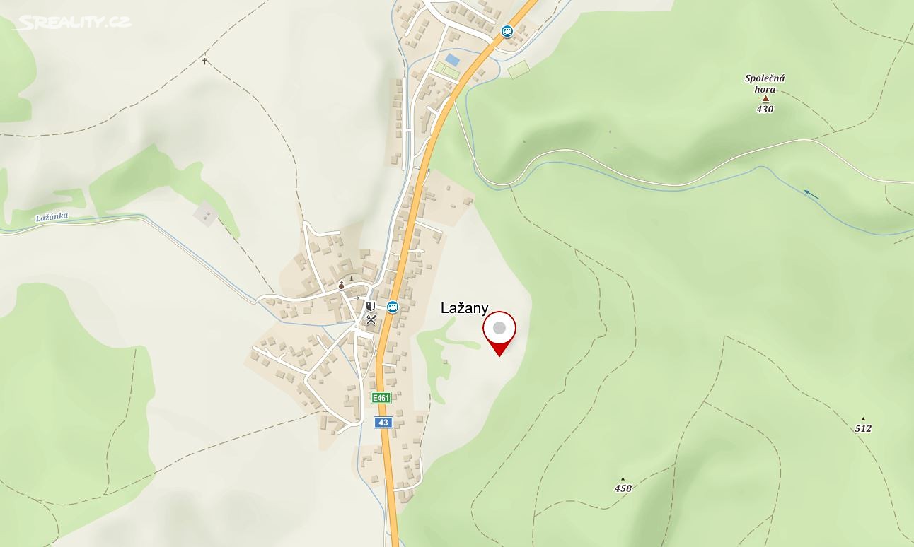 Prodej  stavebního pozemku 3 837 m², Lažany, okres Blansko