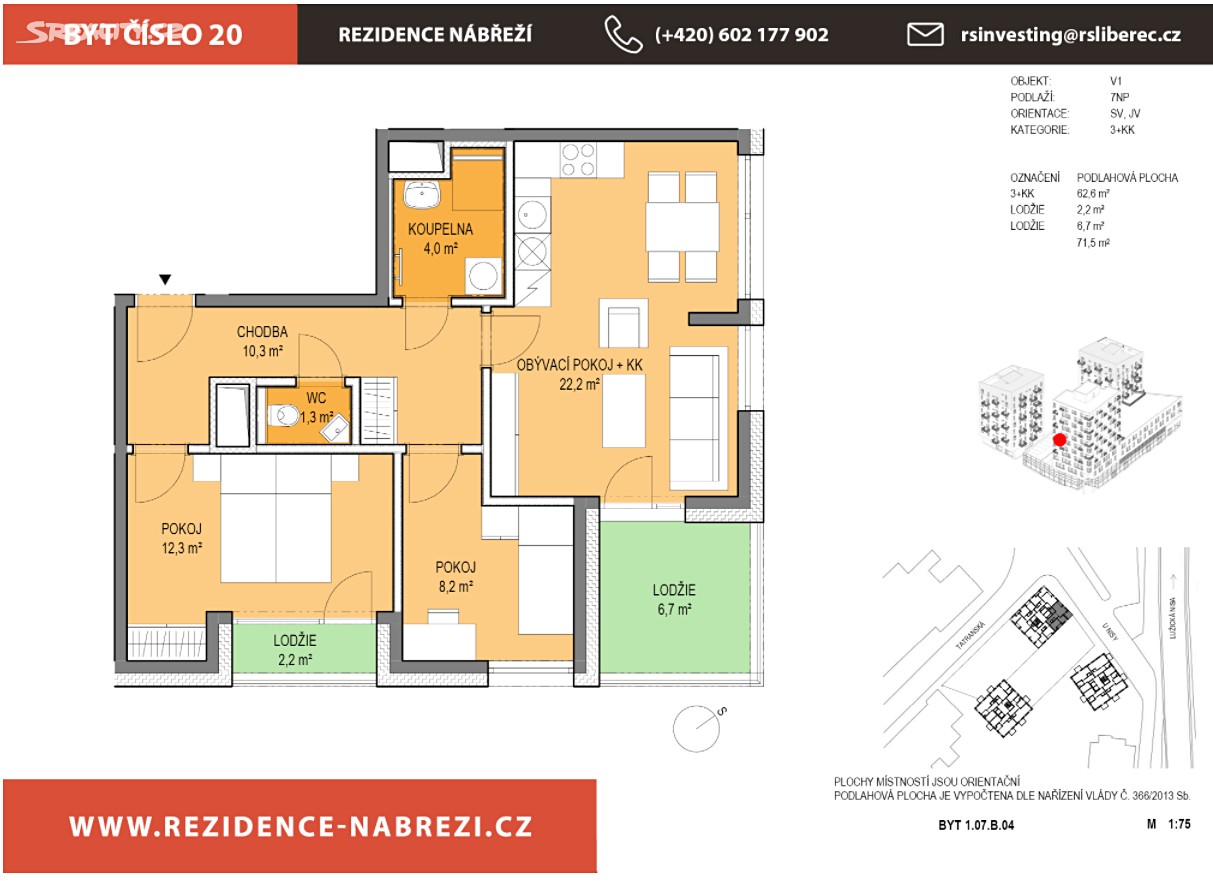 Prodej bytu 3+kk 62 m², U Nisy, Liberec - Liberec III-Jeřáb