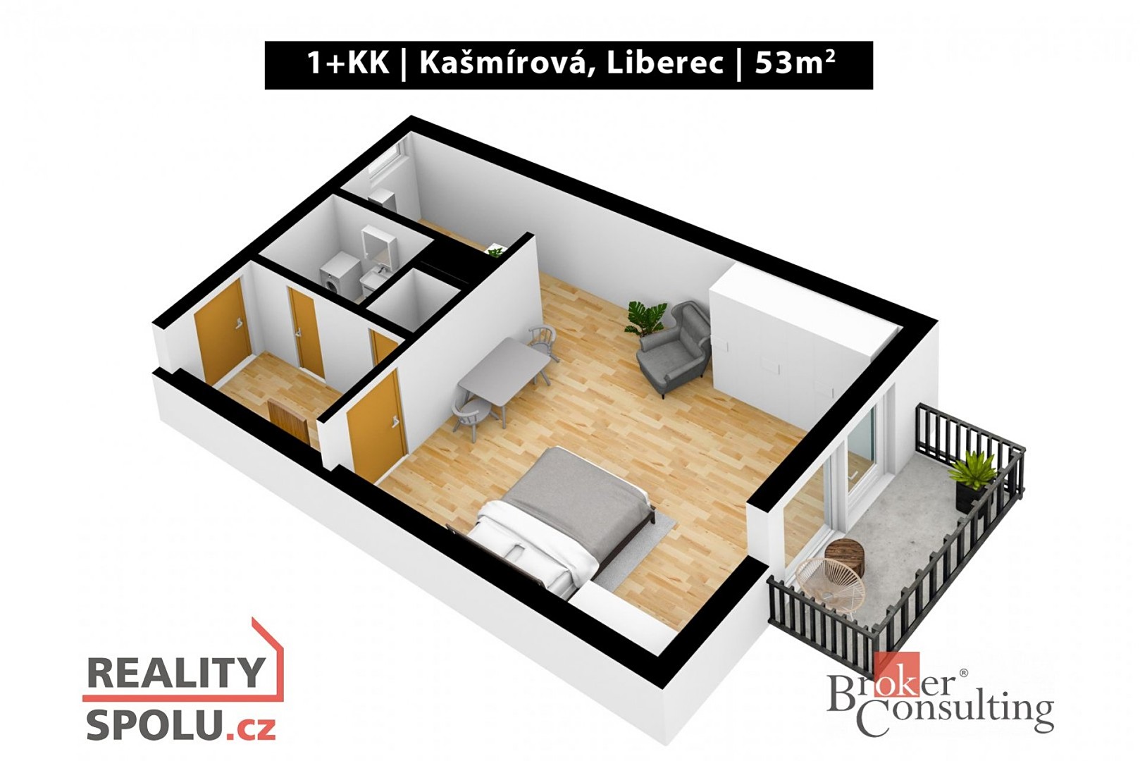 Prodej bytu 1+kk 48 m², Kašmírová, Liberec - Liberec VI-Rochlice