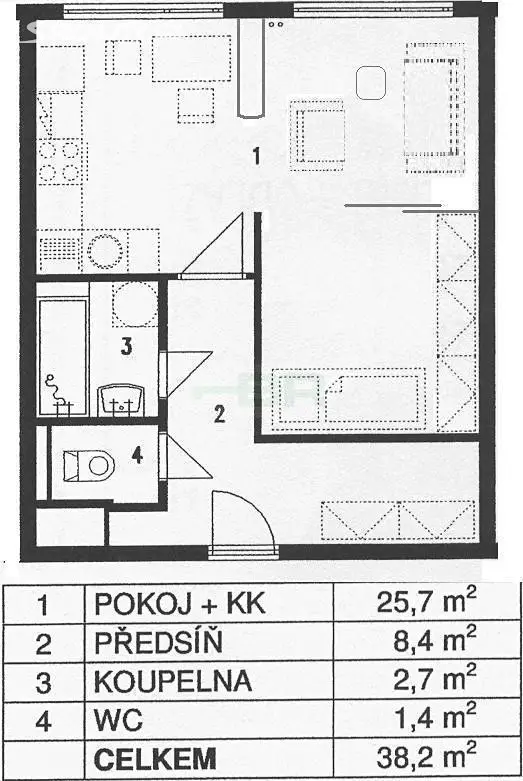 Pronájem bytu 1+kk 38 m², Třinecká, Praha 9 - Letňany