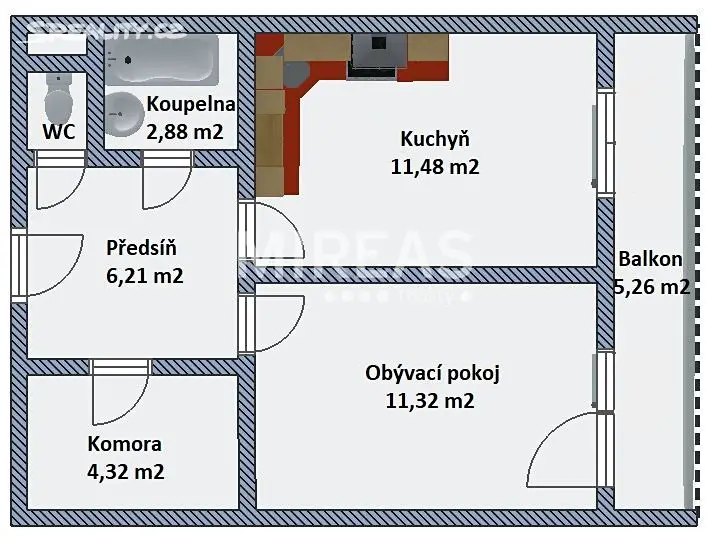 Prodej bytu 1+1 43 m², Topolová, Milovice - Mladá