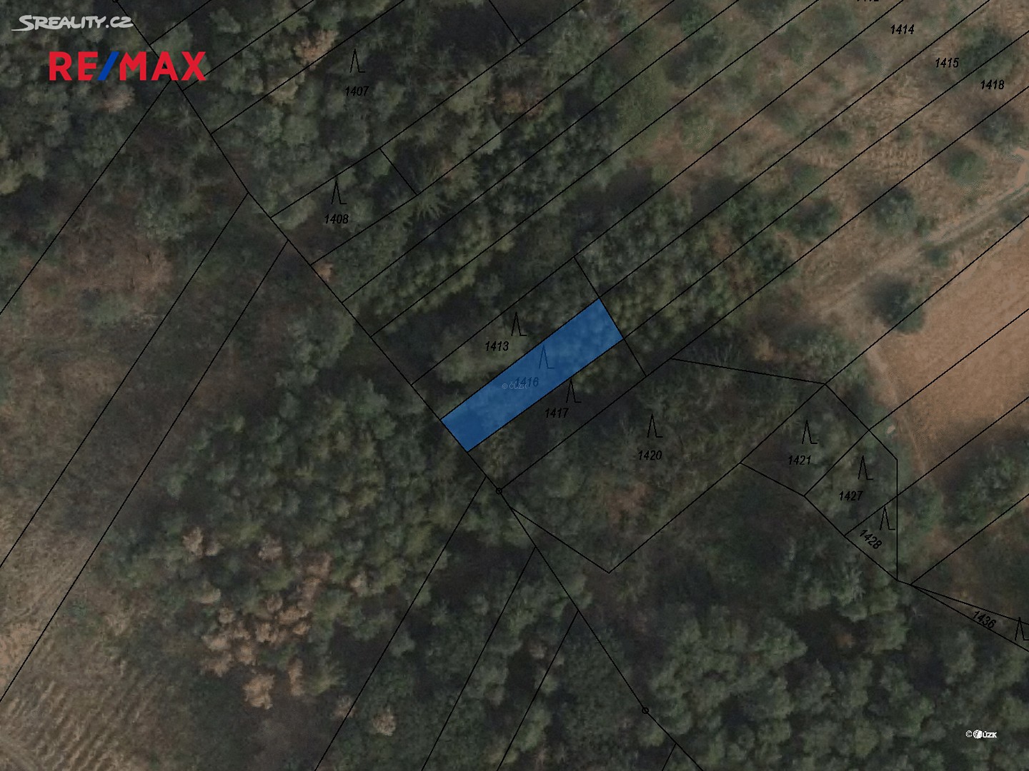 Prodej  lesa 540 m², Všechovice, okres Brno-venkov