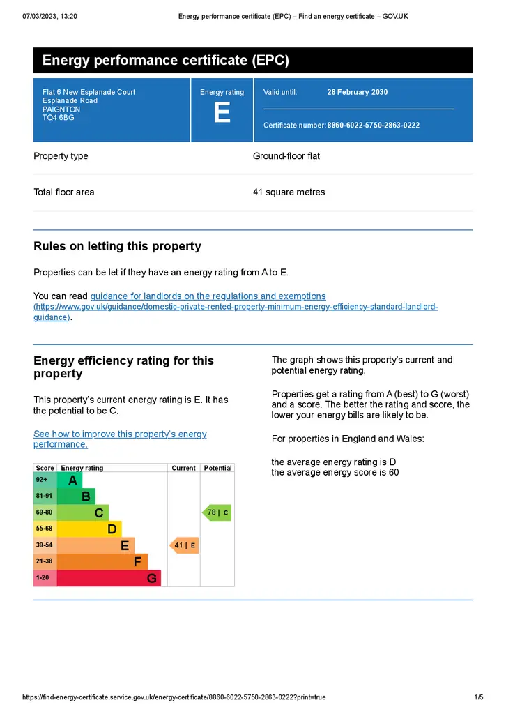 Energy performance certificate (EPC) – Find an ene