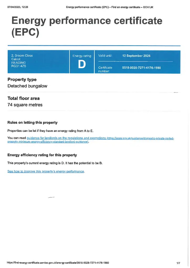 EPC Certificate