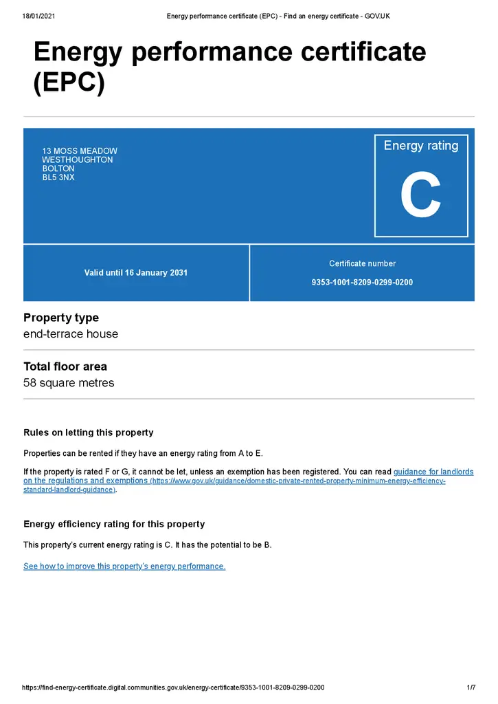 EPC Certificate