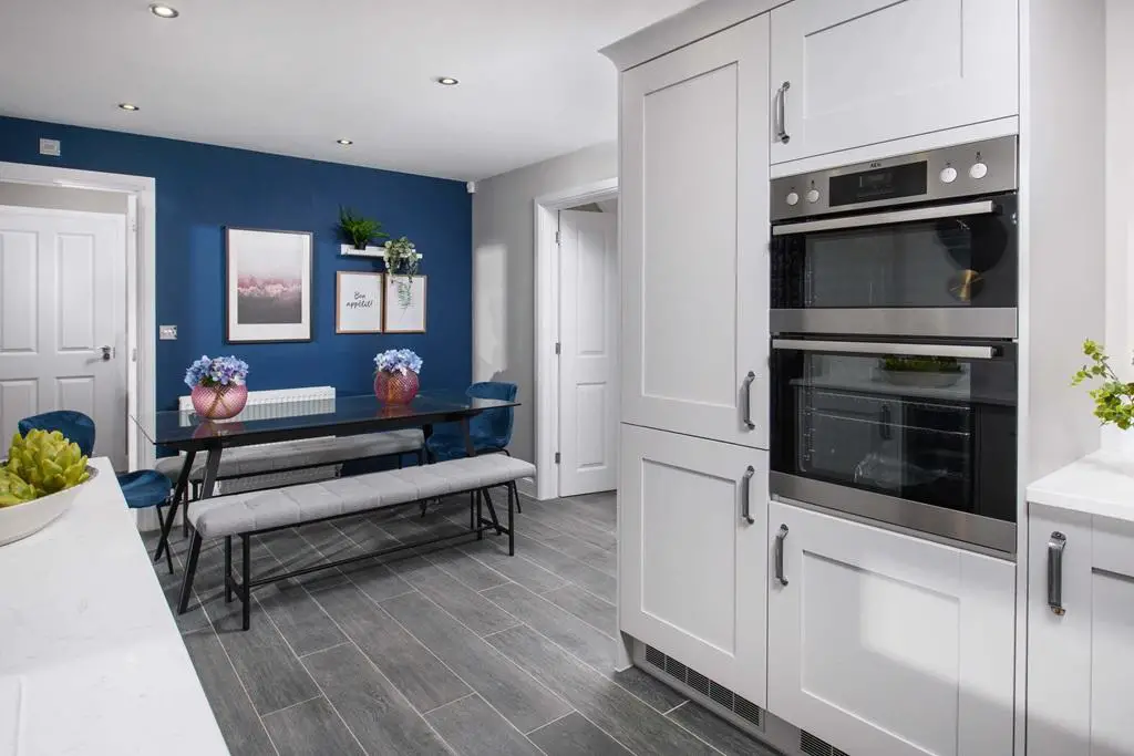Open plan kitchen diner in the Ripon Show Home