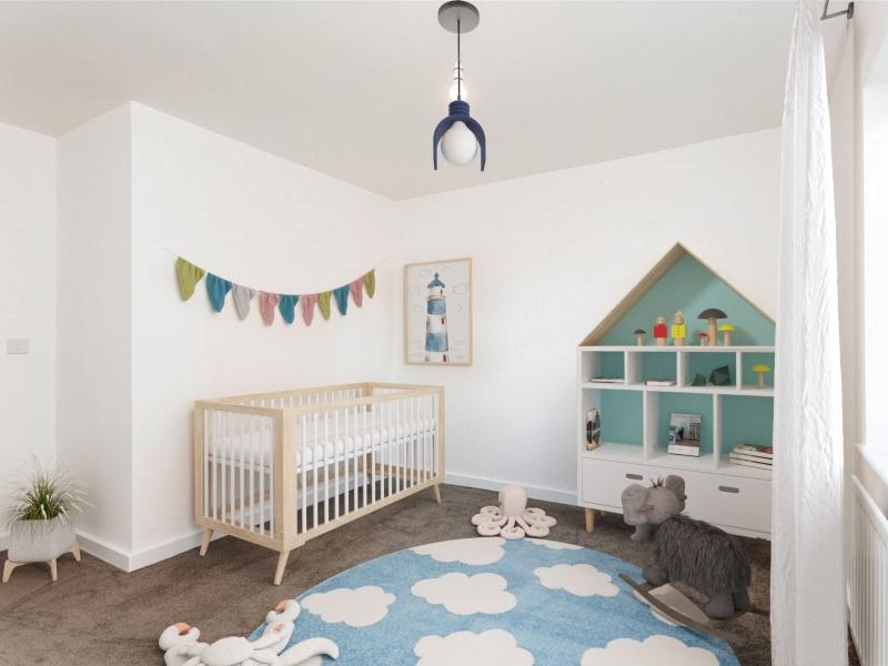 The nursery /2nd bedroom image shown is a CGI...