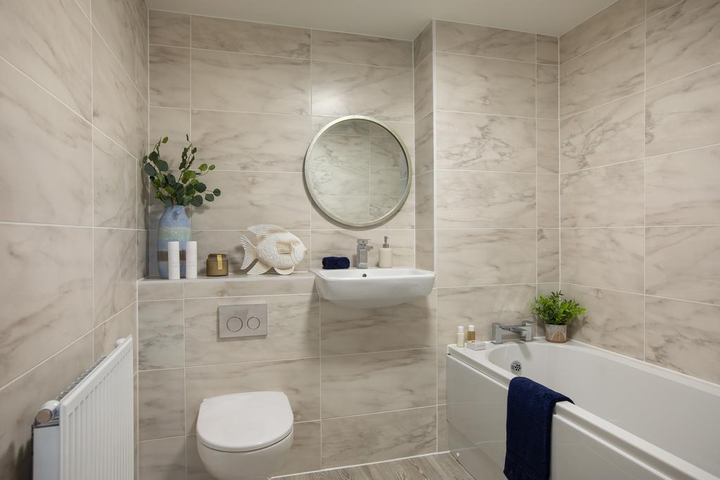 Hornsea fully tiled bathroom