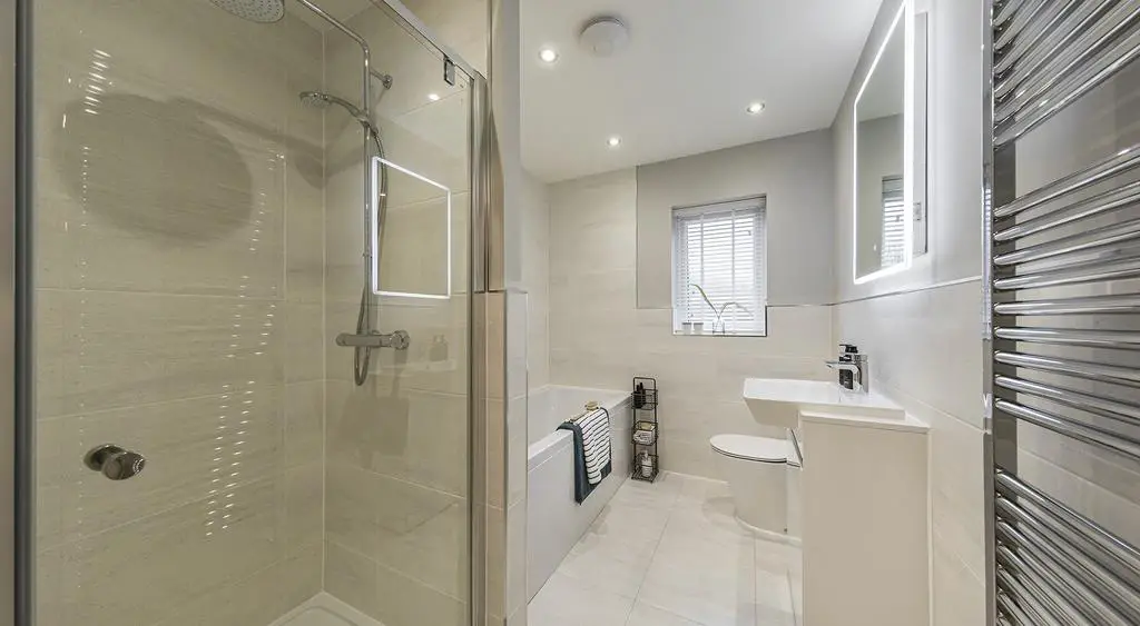 Family bathroom with separate shower