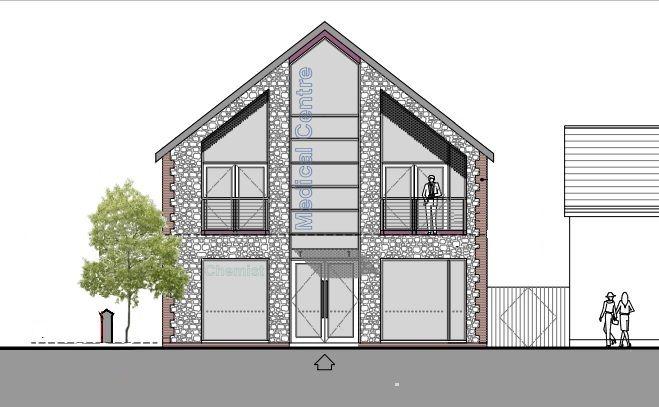 Proposed front elevation of Medical Centre