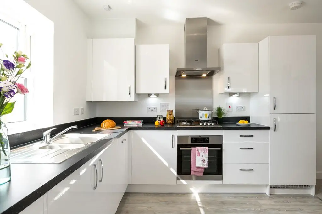 Modern kitchen with energy efficient appliances