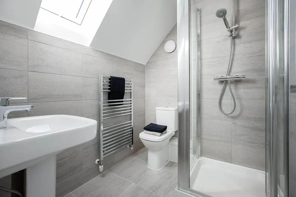 A shower room completes the home