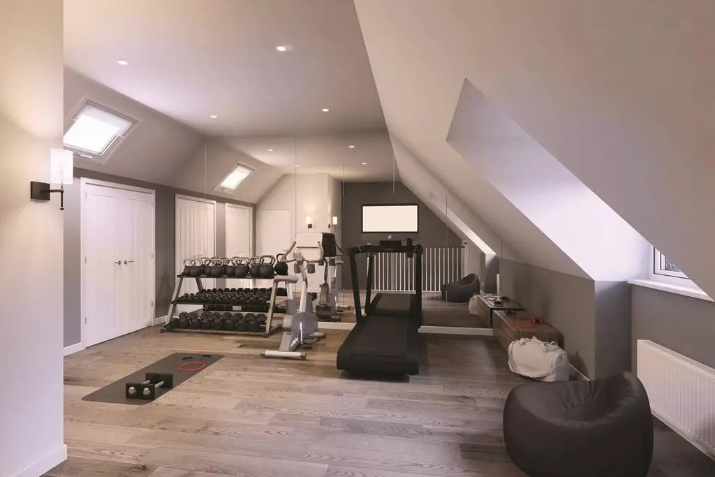 The top floor could be used as a gym