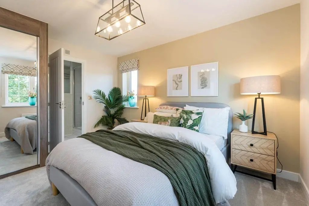 The main bedroom creates a calm space away from...