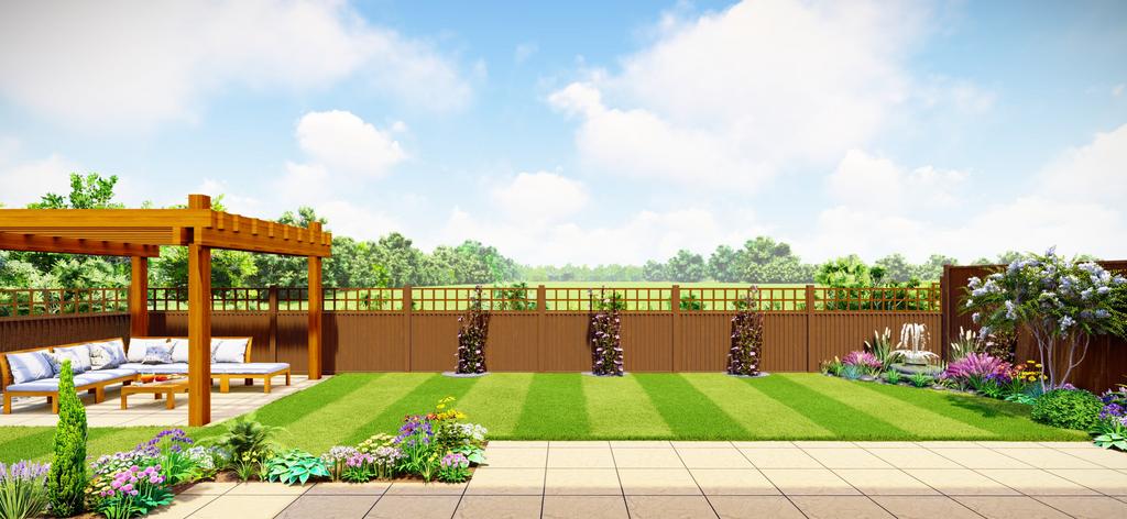 The Rowan   rear garden CGI