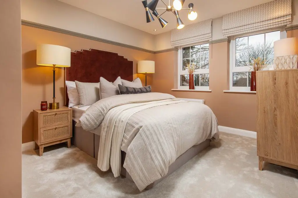Holden double bedroom with peach decor