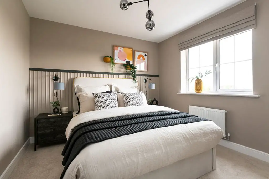 The luxurious main bedroom offers an idyllic...