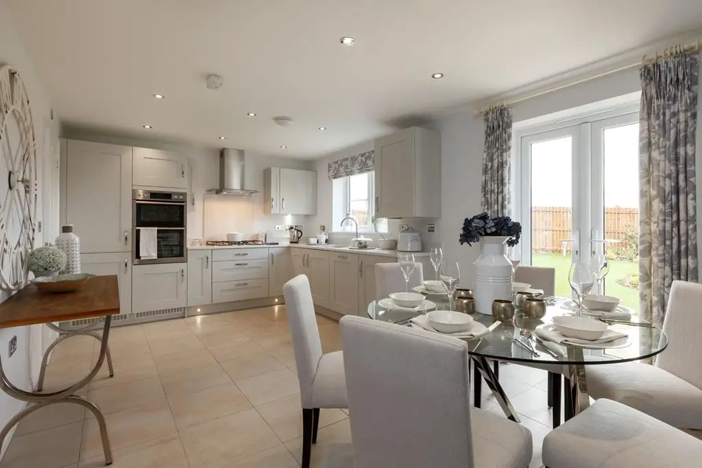 A large open plan kitchen/dining area