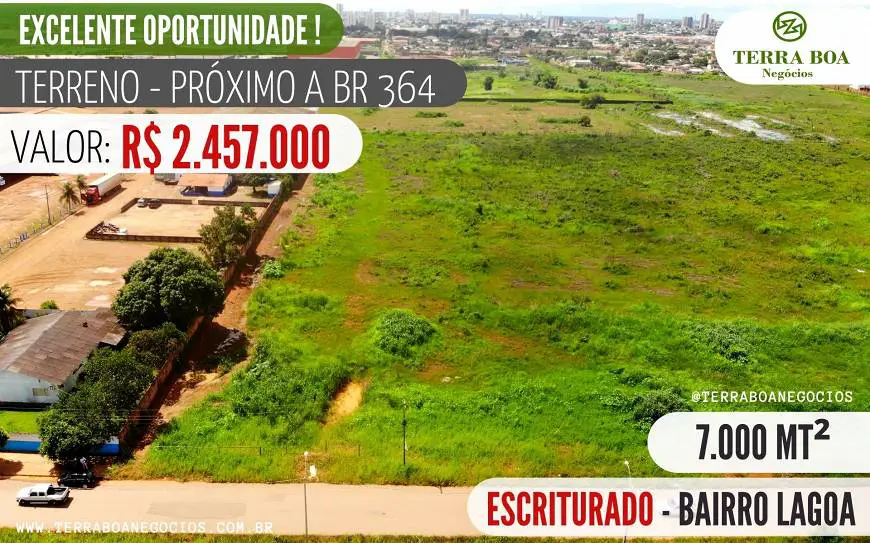 Foto 1 de Lote/Terreno à venda, 7020m² em Igarape, Porto Velho