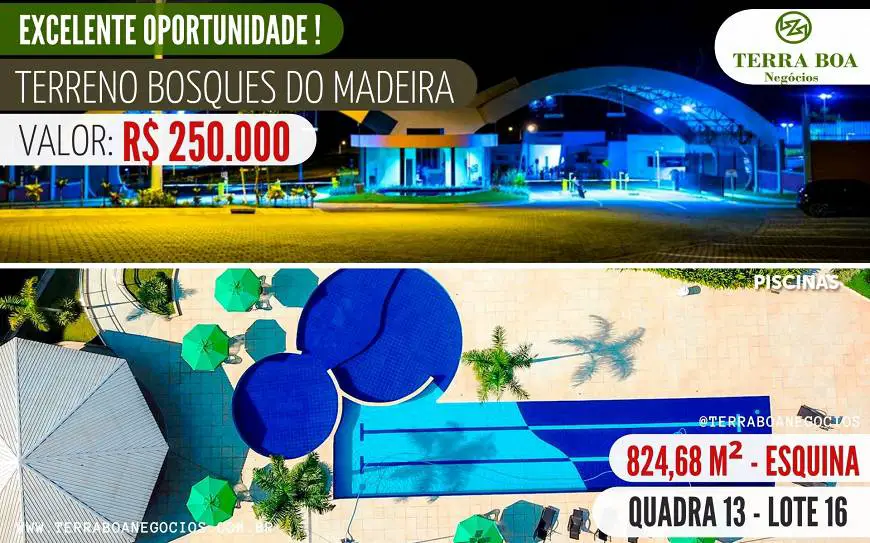 Foto 1 de Lote/Terreno à venda, 824m² em Triângulo, Porto Velho