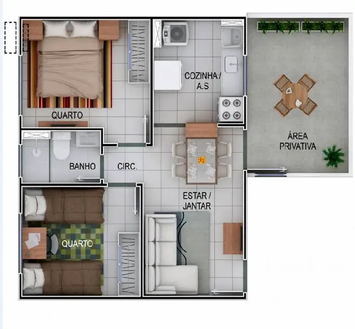 Foto 4 de Apartamento com 1 Quarto à venda, 40m² em Cecilia, Viamão
