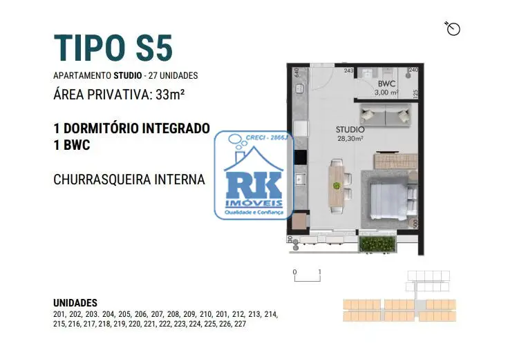 Foto 2 de Apartamento com 1 Quarto à venda, 36m² em Barra da Lagoa, Florianópolis