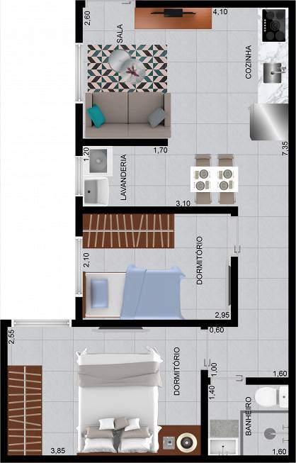Foto 2 de Apartamento com 2 Quartos à venda, 49m² em Artur Alvim, São Paulo