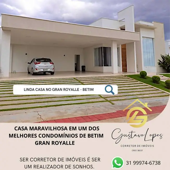 Foto 1 de Casa de Condomínio com 3 Quartos à venda, 320m² em Teixeirinha, Betim