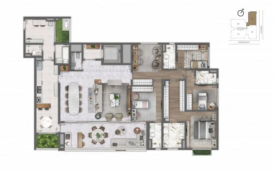 Foto 2 de Apartamento com 4 Quartos à venda, 252m² em Indianópolis, São Paulo