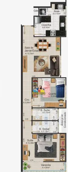 Foto 2 de Apartamento com 2 Quartos à venda, 76m² em Costazul, Rio das Ostras