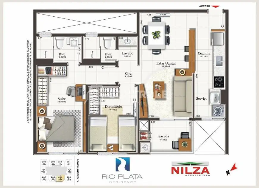 Foto 2 de Apartamento com 2 Quartos à venda, 71m² em Capoeiras, Florianópolis