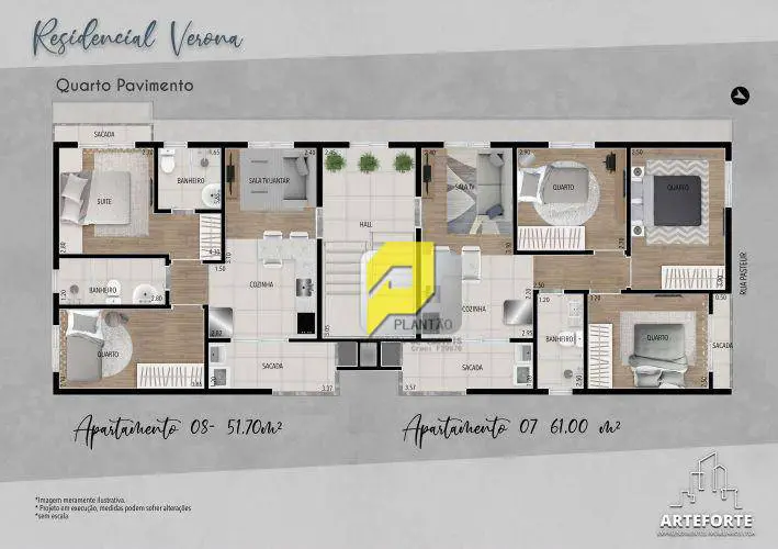 Foto 4 de Apartamento com 3 Quartos à venda, 61m² em Vargem Grande, Pinhais