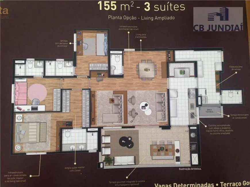 Foto 2 de Apartamento com 4 Quartos à venda, 155m² em Centro, Jundiaí