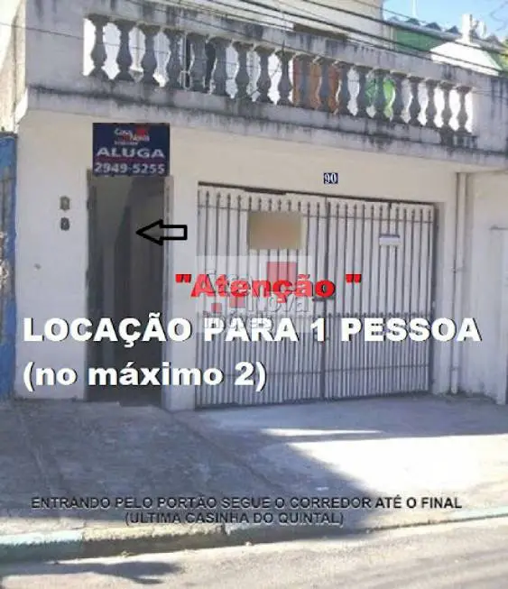 Foto 1 de Casa com 1 Quarto para alugar, 10m² em Vila Sabrina, São Paulo