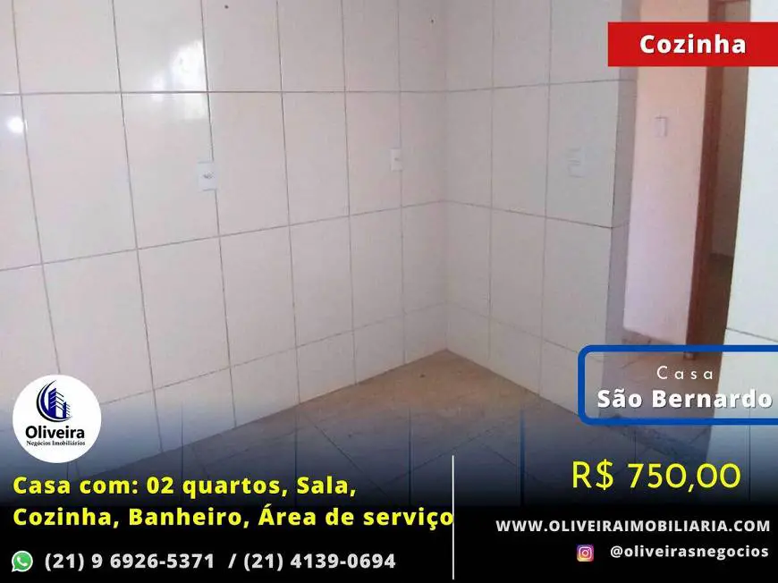 Foto 2 de Casa com 2 Quartos para alugar, 50m² em São Bernardo, Belford Roxo