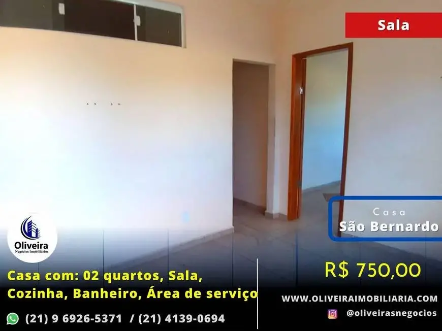 Foto 5 de Casa com 2 Quartos para alugar, 50m² em São Bernardo, Belford Roxo