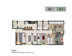 Foto 3 de Apartamento com 3 Quartos à venda, 81m² em Fernão Dias, Belo Horizonte