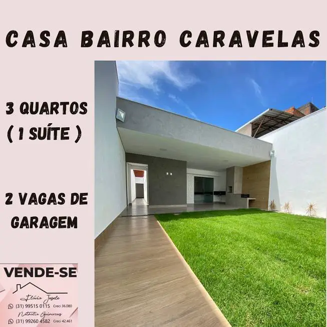 Foto 1 de Casa com 3 Quartos à venda, 180m² em Caravelas, Ipatinga
