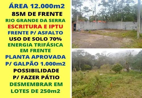 Foto 1 de Lote/Terreno à venda, 12000m² em Vila Figueiredo, Rio Grande da Serra