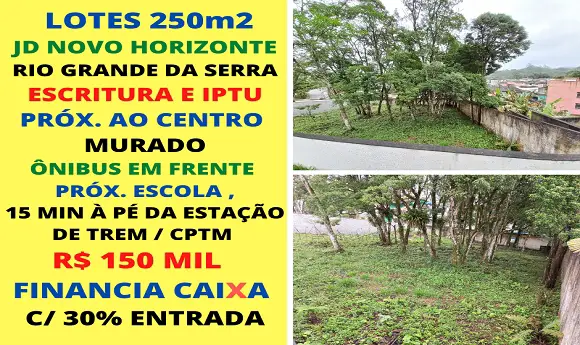 Foto 1 de Lote/Terreno à venda, 250m² em Vila Figueiredo, Rio Grande da Serra